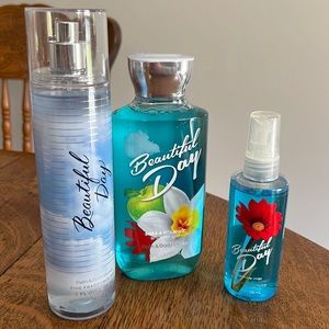 Bath and Body Works Beautiful Day shower gel (10oz) And body spray (3oz & 8oz)